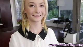 tiny blonde slut sucking big cock in high definition