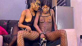 Step mom teaches step daughter how to ride a sex machine