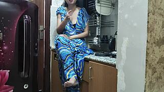 Indian Stepmom Watches And Enters Her Stepsons Kitchen To Fuck Him