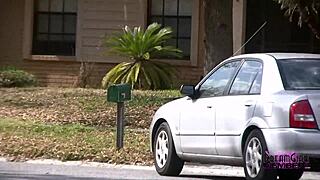 Feeling Daring and Exposed, Big Tit Hottie Flashes in Public