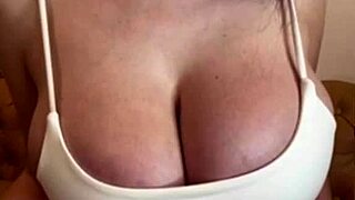 Stepmother with big milky tits fucks and massages her pussy