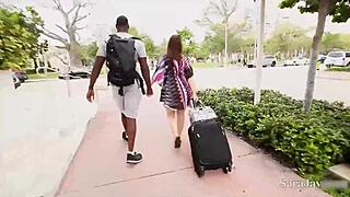 Maggie Green engages in intense lesbian licking with a Latina partner.