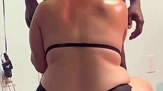 hot white milf serves her sexy black boss with deepthroat and doggystyle at work