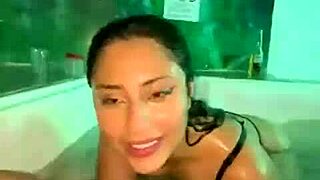 Fuck that big ass colombian babe hard and cum on her tits!