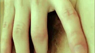 russian teen student in black stockings talks dirty while fingering pussy and ass 😏