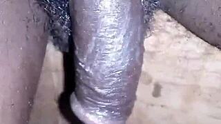 bigblackie shave and masturbate with my big black dick