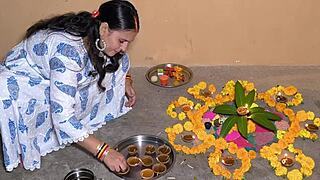 happy diwali, housewife deepthroats monster cock with dirty talk