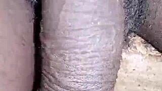 bigblackie shave and masturbate with my big black dick