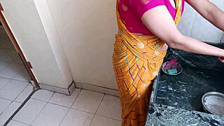 fucking the maid's new bahu in kitchen? while she washes dishes