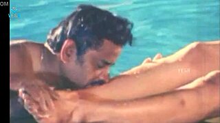 Unmarried Couple Enjoys Swim Pool Fun