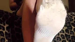 worship and sniff my mistress's socks and feet. indulge in the fetish.