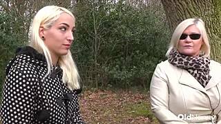 Surprising encounter: big tit milf licked by blonde lesbian