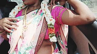 Desi hot aunty enjoys car sex with romantic dirty talks