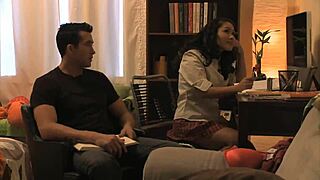 Asian Slut With Big Tits And Hairy Bush Swallows Cum