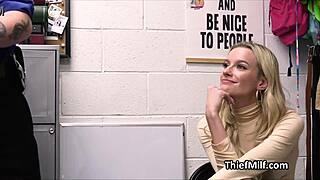 MILF dildo thief GETS BUSTED and FUCKED at work