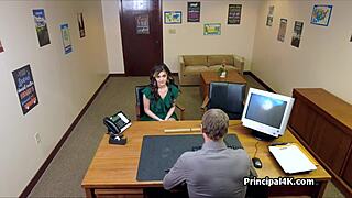 I watched my hot housewife get seduced by the handsome principal in the office