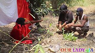 chief priest fucks wife's pussy outdoor