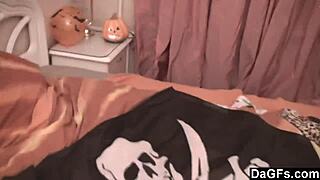 Sexy caribbean pirate girl strips for the cam in amateur webcam show