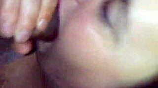 big fat wife performs blowjob on husband and swallows cum load