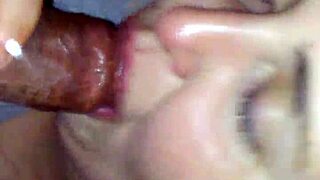 big fat wife performs blowjob on husband and swallows cum load