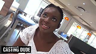 Ebony Tinder Hottie Blows Big Cock
