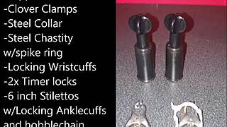 Sissy prepares for self-bondage with buttplug, dildo, and big black cock toys in extreme anal scene