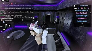 Cute Shemale Bent Over for Rough Doggystyle Fucking and Cum Release on Roblox