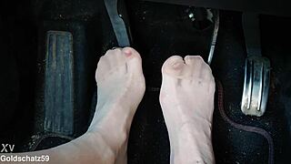Pumping in birkenstocks during close up foot fetish