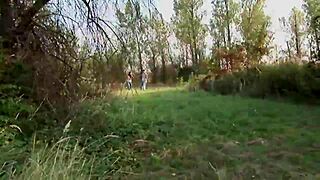 Old Woman Without Dentures Sucks Young 18+ Mans Cock In The Woods!