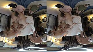 Intense VR Cowgirl Gangbang with Big Asses, Blowjobs, and Deepthroat Action