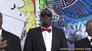 Oh Wow, Busty Blonde Cindee Craves That Interracial Gangbang Frenzy!