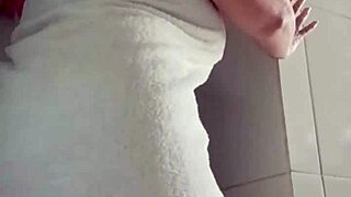 mature latina strips and teases in the shower before doggystyle fucking