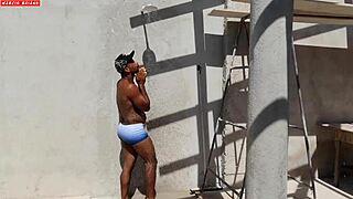 The barbecue girl took my whole sausage in her ass