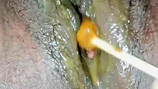 hot housewife gets anal creampie in doggystyle