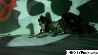 Christy Mack the pirate plays with amazing ass and tight wet pussy, masturbating solo.