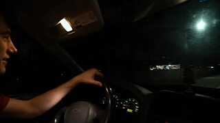 hitchhiking slut thanks fat cock with blowjob, doggystyle, facial, and cumshot after ride