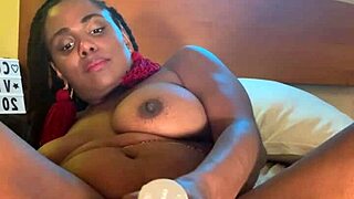 Big black tits - ebony fucks herself 😏