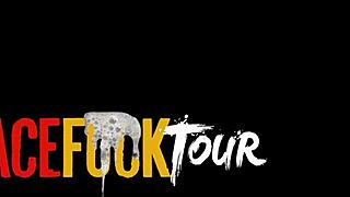 A blonde Hungarian babe endures a rough upside down throat fuck from a big cock