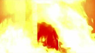 sexy babe performs a fiery striptease undressing slowly