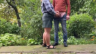 Son-In-Law Cums On Leather Skirt