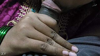 A desi couple engages in intense sex with big cock blowjob and face fucking