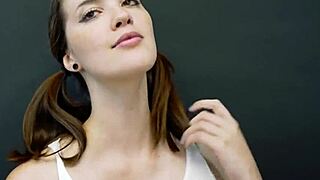 Lovely Brunette Starshine Sucks A Big Cock And Finger Fucks Her Wet Pussy