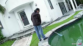 nymphomaniac step-sister seduce her stupid big dick virgin step-brother to fuck her asshole nd cum inside