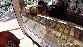 He Invited Her For Cream And Something More On The Street With Big Clit And Huge Tits