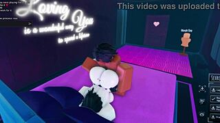 Horny slut gets dicked down by her king in roblox