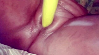 Desibhabhi fucks brinjal dildo to orgasm