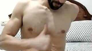 Hey, check out this attractive guy showing his ass and jerking off his big cock.