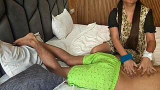 Stepdad seduces stepdaughter with oiled massage