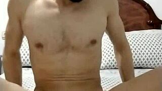 Hey, check out this attractive guy showing his ass and jerking off his big cock.