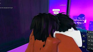Horny slut gets dicked down by her king in roblox